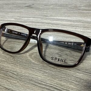 NEW SPINE Brown Eyeglass Frames Unisex SP1018 56-15-145 (spinebrown)